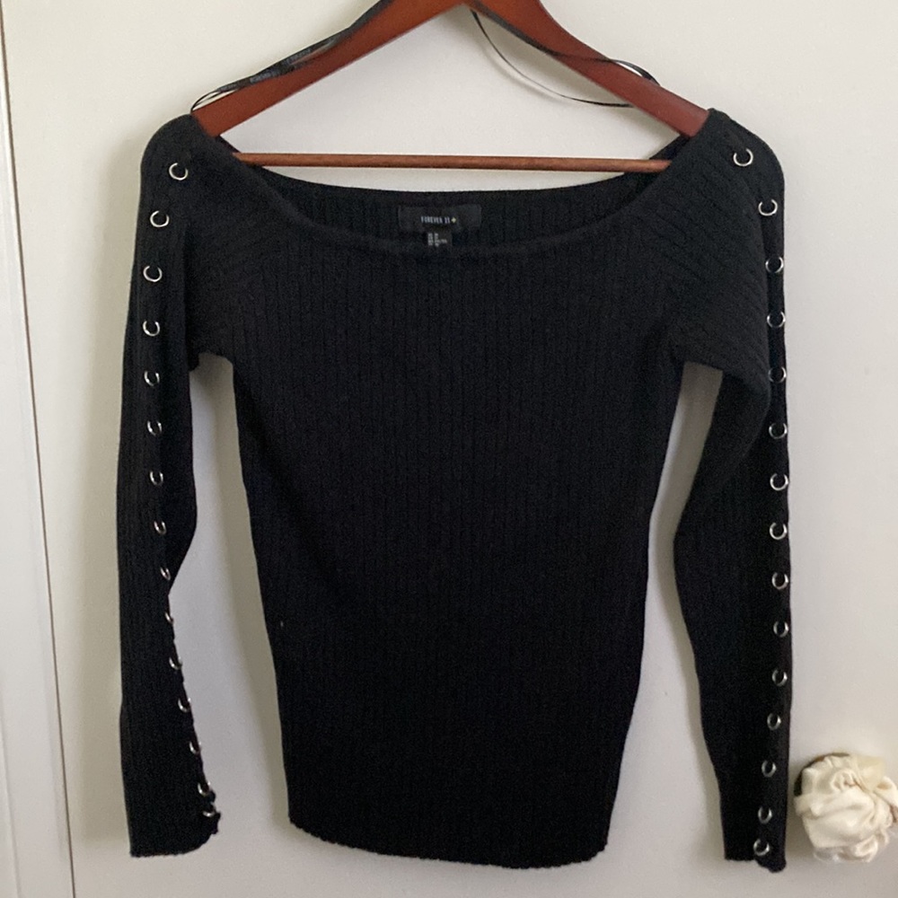 Forever 21 black lower shoulder top